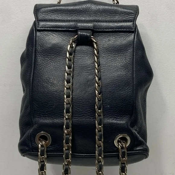 Dylan Kain Romy Black Leather Mini Backpack with Gold Accents - Picture 2 of 5